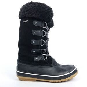 Bearpaw Black Hiber-Tech Cozy Wool Waterproof Leather Duck Boots 8 Rain Gorpcore